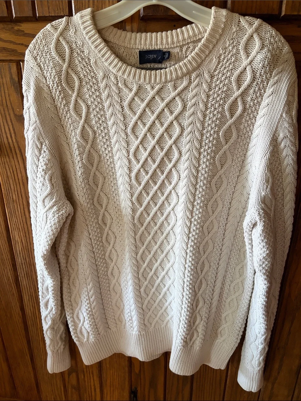 J. Crew Cream Cable- Crewneck Sweater  Size M  Men’s